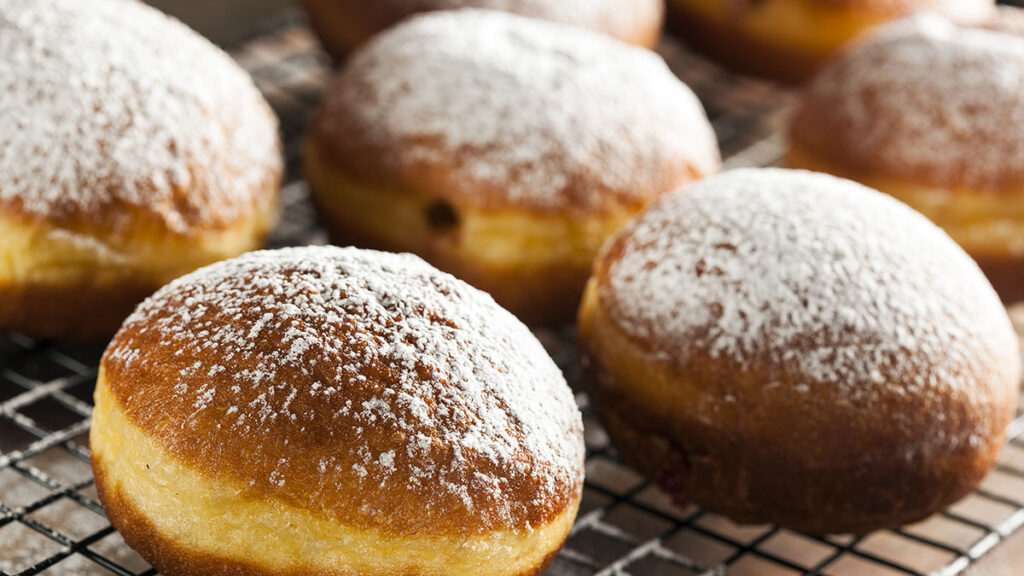 Homemade raspberry polish paczki donut